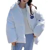 Vrouwen Down Winter Vrouwen Jas Koreaanse Jas Warme Capuchon Brood Bovenkleding Overjas Streetwear Solid Lange Mouw Mode Casual Tops Kleding