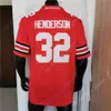 Koszulki piłkarskie Jersey Ohio State NCAA Buckeyes College Treveyon Henderson Red Size S-3xl Wszystkie zszyte młodzież