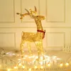 Christmas Decorations Glittering Powder Iron Elk Reindeer Doll Window Props