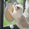 ألعاب CAT SISAL SCRATCHER MAT SCRECKING مع مصاصة مقاومة للارتداء مناسبة لمستلزمات الحيوانات الأليفة الزجاجية الجدارية