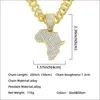 Chains Hip Hop Rock Iced Out Cuban Bling Diamond Map Rhinestone Pendants Mens Necklaces Club Gold Jewelry For Male Choker Collar