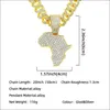 Kettingen Hip Hop Rock Iced Out Cuban Bling Diamond Map Rhinestone Hangers Heren kettingen Club Gouden sieraden voor mannelijke choker kraag