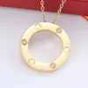Naszyjniki projektant mody projektowy stal nierdzewna 18 -karatowy złoty kształt okrągły Naszyjnik Walentynki Walentynki Prezenty dla kobiety