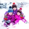 Hats Autumn Winter Kids Gloves Kit Knitted Pompom Hat Warm Knit Glove For Baby Boys Girls Children Set