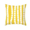 Pillow Summer Yellow Print Cotton Cover Geometric Case Home Decor Sofa Living Room Throw