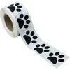 Autocollants imprimés de pattes noires, étiquettes autocollantes pour pattes de chien, chat, ours, pour ordinateur portable, récompense, papeterie RRD53