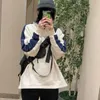 22FW女性男子トレンドハーフジッパーベルベットジャケット日本のシンプルなスプライシングカラーマッチングウィンターコートハイストリートファッションジャケットアウトウェアTJMJYWWY48