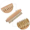 Dubbelsidig Beechwood Nail Brush Foot Dead Skin Grind Scrubing Tools Nail Art Accessories Cleaning Borsts Manicure Supplies RRA737