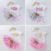 Clothing Sets Shiny Sequin Polka Dots Tutu Skirt Baby Girls Dress 1st Half Birthday Christmas Romper Infant Girl Outfit Crown Headband