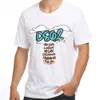 DSQ Cotton Twill Fabric New Summer Summer Men Short Printed T-Shirt Fashion Disual Round Dound Pullover Half Sleeve Shirt بالجملة