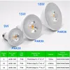 Par glödlampan 9W 15W 18W AC85-265V E27 LED DOWNLIGHT PAR20 PAR30 PAR38 Takljus Hembelysning