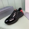 Elegant Brand Men America'S Cup Bike Fabric Sneakers Shoes Patent Leather Mesh Flat Shoe Rubber Trainers Designer Sneaker Green red Lace-up Nylon Casual Walking