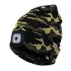 Unisex Outdoor Cycling wandel LED Licht gebreide hoed Winter Elastische Beanie Cap Hat met verlichting Kerstmis Gift RRA741