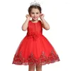 Girl Dresses Girls Summer Floral Princess Dress Children Lace Sequins Tutu For Birthday Party Clothing Kids Sleevess Custome