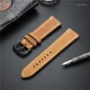 Watch Bands Genuine Leather Watchband Crazy Horse Style Double Sided Cowhide Strap 18mm 20mm 22mm 24mm Quick Release Men Band