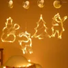 Christmas Decorations LED Light Star Bell Snowman Santa Suction Cup Fairy Home Window Decor Festive Party Supplies Pendant