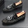 Mode Neue männer Luxus Designer Schwarz Strass Schuhe Kausalen Wohnungen Mokassins Männlichen Dicken Boden Rock Hip Hop Kristall Turnschuhe da014