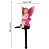 Flower Fairy Staty Solar Light Ornament Angel Figure Sculpture Waterproof Outdoor Garden Lawn Stakes Lamp