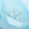 Boucles d'oreilles pendantes en argent Sterling 925 perle d'eau douce naturelle pour les femmes plaqué or 14K LeverBack mode bijoux cadeau