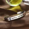 Bangle 12PC Engraved The Love Between A Mother & Daughter Is Forever Open Cuff Stainless Steel Jewelry Gift For Mom Mother's Day