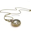 Pocket Watches 100pcs/lot Vintage Bronze Hollowed Gear Pockt Watch Antique Sweater Chain Gift Wholesale