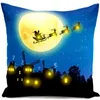 Pillow Creative LED Lights Christmas Blue Cover Fairy Short Plush Covers Decor Gifts Throw Pillows Case