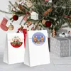 Embrulho de presente 1/1,5 polegada Feliz Natal adesivos Tree Elk Candy Bag Seter Presentes Caixas Caixas de Caixas Decorações Ano