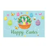 Mutlu Paskalya Parti Bayrağı 90x150cm Tavşan Tavşan Yumurta Baskı Polyester Bahar Etkinliği Banner Bahçe Dekorasyonu