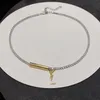 Brief Anhänger Designer Liebe Silber Gold Halskette Frau Luxus Schmuck Y Diamant Ketten Damen Halsketten Party Hochzeit