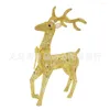 Christmas Decorations Glittering Powder Iron Elk Reindeer Doll Window Props