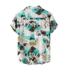 Chemises décontractées pour hommes Hommes avec des motifs T For Pack Sleeve Collar Chemise à imprimé rabattable pour hommes Aquarelle Long