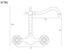 욕실 싱크 수도꼭지 3 색 유럽 스타일 구리 레트로 벽 장착 수도꼭지 가정 및 냉수 믹서