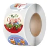 Embrulho de presente 1/1,5 polegada Feliz Natal adesivos Tree Elk Candy Bag Seter Presentes Caixas Caixas de Caixas Decorações Ano