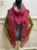 Dames vierkante sjaal sjaals 100% zijde materiaal dunne en zachte pint tas patroon maat 130cm - 130cm