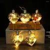 Noel dekorasyonları LED şeffaf süslemeler kalp şeklinde yuvarlak ağaç dekorasyon kolye top lambaları ampuller