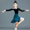 Stage Wear 2022 Songyuexia Dancing Girls in Latin Dress 2pcs Modern Tango Set Kids So Dancewear Robes Romba Vestidos salsa