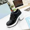 Designer Casual Shoes Downtown High-Heeled Leather Sneakers Luxury Prads Training Shoe Fashion Sneaker Shoe Platform Lace Up Print Plate-Forme HGFH