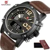 NYA NAVIFORCE Fashion Men's Waterproof Uniform Sports Watch Men's Quartz Digital Leather Watch Relogio Masculino Me327s