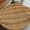 Plates Woven Rattan Fruit Basket Bread Serving Tray With Handles Tea Display Organizer