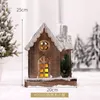 Decorações de Natal Decoração de madeira de madeira Luminous Cabin Snow Scene Street Light House Handmade Landscape Gifts Navidad