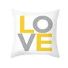 Pillow Summer Yellow Print Cotton Cover Geometric Case Home Decor Sofa Living Room Throw