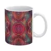 Kupalar Groovy Beyaz Kupa 11oz Komik Seramik Kahve Çay Bardağı Desen Tasarımı Mandala Bohemian Paisley Zentangle Orijinal Sanat