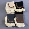 Legginsy dla kobiet jesienne zima zima japońska bawełniana patchwork haft haftowe kamizelki 2022 vintage render elastyczna talia