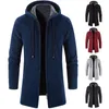 Men's Hoodie Sweater Fashion Chenille Jacket Coats Full Zip Fleece Sherpa Lined Warm Autumn Winter Cotton Thick Loose Overcoat