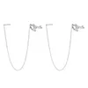 Backs Earrings LUTAKU 1pcs Zircon Long Ear Line Clip Tassel For Women Girls Cuff On Fashion Jewelry Gifts