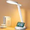 Night Lights Rechageable Smart Light Stepless Dimming LED Bright Table Lamp Children Study Eye Protection Desk Phone Holder Stand