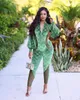 2024 Projektantki seksowne kobiety Jumpsuits Retro Mesh Patchwork Velvet One-Pocans Rompers Przejdź przez Lantern Sleeve Club Club Ubrania jesienne zimowe kombinezon hurtowe 8767