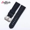 Titta p￥ band Silikon Watchband Rubber Sport Watchbands rostfritt st￥l sp￤nnetillbeh￶r ers￤ttare rem 22mm 24mm 26mm