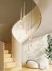 Kronleuchter Nordic Duplex Treppe Anhänger Lampe Moderne Einfache Villa Luxus Drehtreppe LED Wohnzimmer