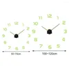 Wall Clocks Battery Operated Frameless Silent 3D Clock Non Ticking Bedroom Large Size Glow In The Dark DIY Digital For Home